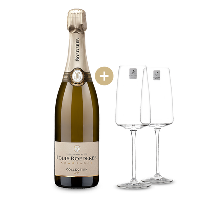 Champagne Louis Roederer Collection 244 Brut NV + zwei Champagner-Gläser gratis