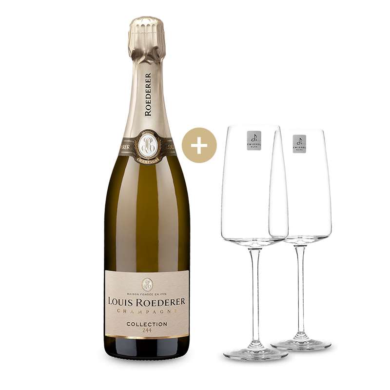 Champagne Louis Roederer Collection 244 Brut NV + zwei Champagner-Gläser gratis